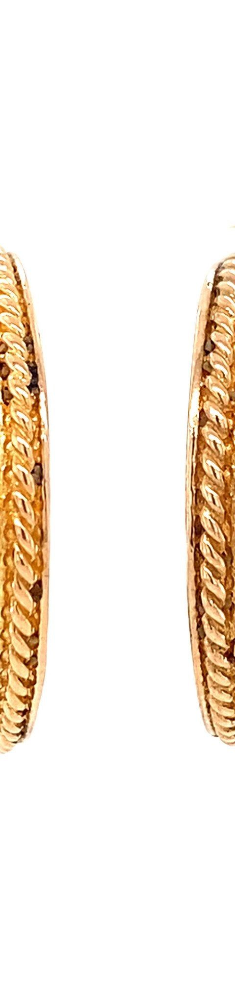 Vintage 18K Gold Drop Earrings with Ruby